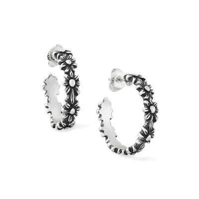 Margarita Hoop Earrings in Sterling Silver or 14K Yellow Gold