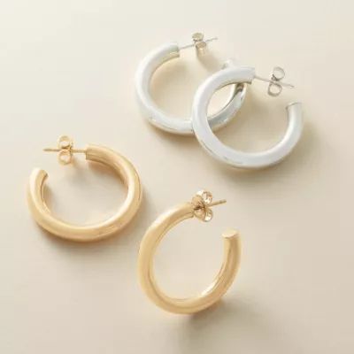 Fiesta Hoop Earrings in Sterling Silver or 14K Yellow Gold - Image 3