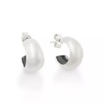 Domed Hoop Earrings in Sterling Silver