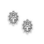 Virgin Mary Stud Earrings in Sterling Silver
