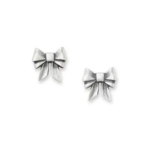 Tiny Bow Studs in Sterling Silver