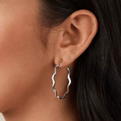 Squiggle Hoop Earrings in Sterling Silver - Image 6