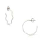 Squiggle Hoop Earrings in Sterling Silver