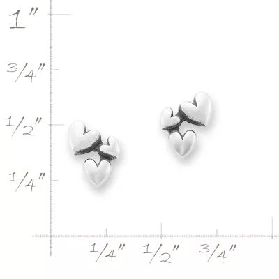 Gathered Heart Studs in Sterling Silver - Image 4