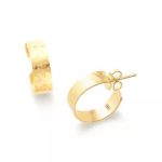 Hammered Simplicity Hoop Earrings in 14K Yellow Gold