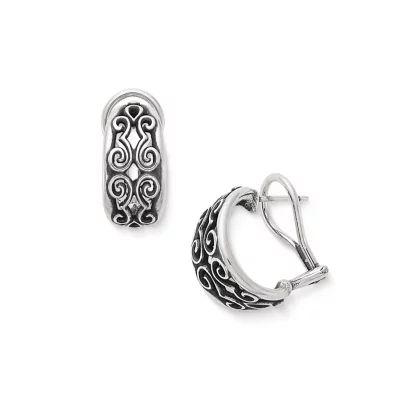 Scrolled French Clip Earrings in Sterling Silver