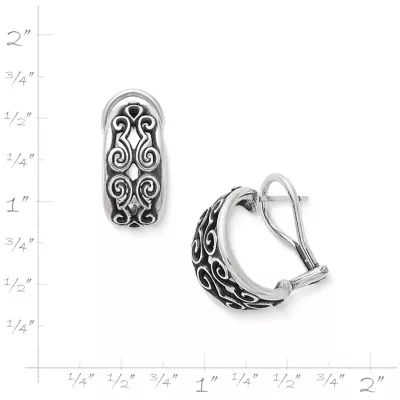 Scrolled French Clip Earrings in Sterling Silver - Image 4