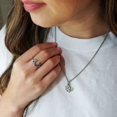 Floral Horseshoe Charm in Sterling Silver - Image 4