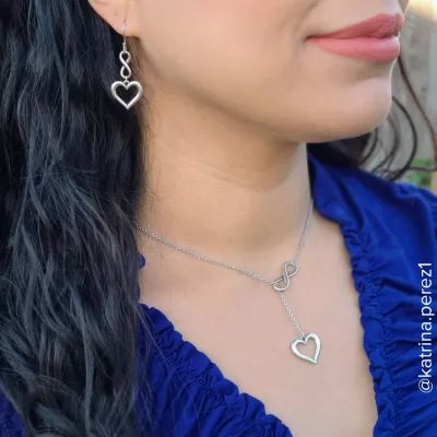 Infinite Love Dangle Earrings in Sterling Silver - Image 5