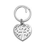 Regal Heart Key Chain in Sterling Silver
