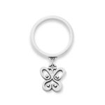 Small Spring Butterfly Charm Dangle Ring in 14K Yellow Gold