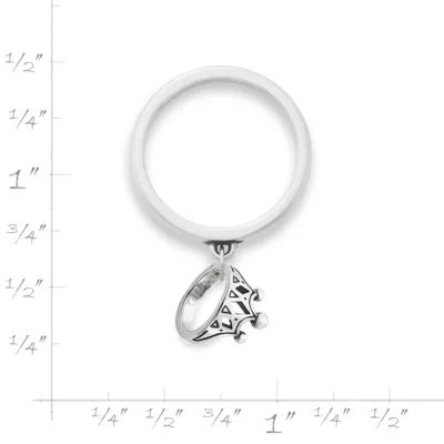 Tiny Tiara Charm Dangle Ring in 14K Yellow Gold - Image 2