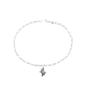 Turtle Anklet in Sterling Silver or 14K Yellow Gold