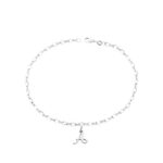Small Script Initial Anklet in Sterling Silver or 14K Yellow Gold