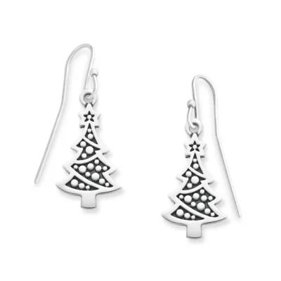 Christmas Tree Earrings in Sterling Silver