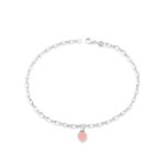 Enamel Connected Hearts Anklet in Sterling Silver