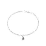 Mini Monarch Butterfly Anklet in Sterling Silver