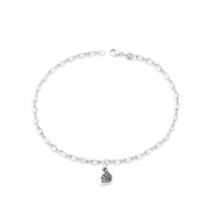 Mini Monarch Butterfly Anklet in Sterling Silver