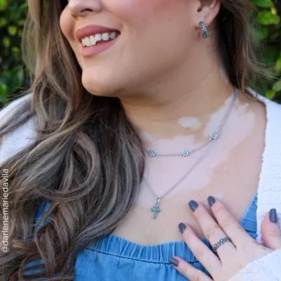 Margarita Flower Necklace in Sterling Silver or 14K Yellow Gold - Image 4