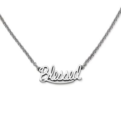 "Blessed" Necklace in Sterling Silver