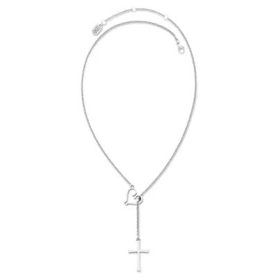 Faith, Hope and Love Lariat Necklace in Sterling Silver - Image 2