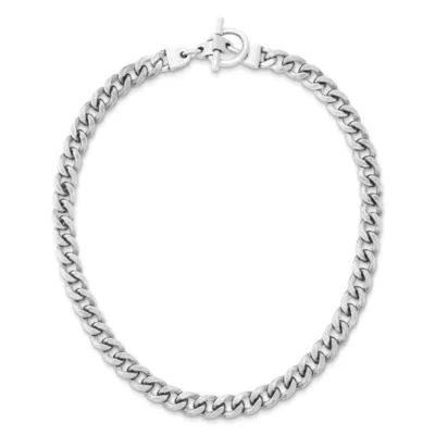 Bold Curb Chain Toggle Necklace in Sterling Silver - Image 2