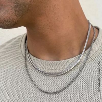 Rectangle Foxtail Necklace in Sterling Silver - Image 5