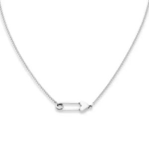 Safety Pin Heart Necklace in Sterling Silver