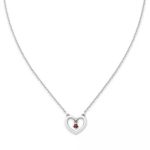 Dancing Gemstone Heart Necklace in Sterling Silver