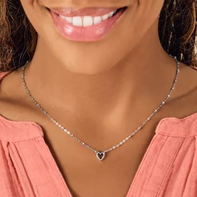 Delicate Heart Beaded Necklace in Sterling Silver - Image 5