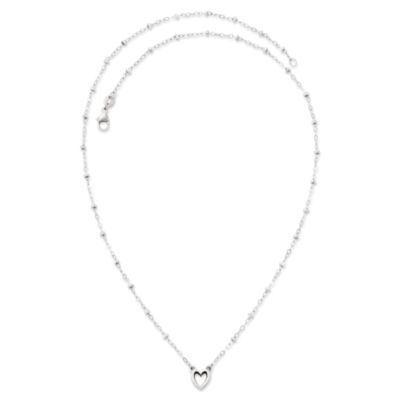 Delicate Heart Beaded Necklace in Sterling Silver - Image 2