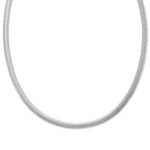 Rounded Herringbone Necklace in Sterling Silver or 14K Yellow Gold