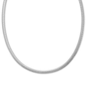 Rounded Herringbone Necklace in Sterling Silver or 14K Yellow Gold