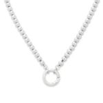 Beaded Chain Changeable Charm Necklace in Sterling Silver