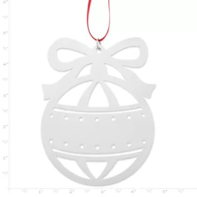 Christmas Bauble and Bow Ornament in Sterling Silver - Image 3
