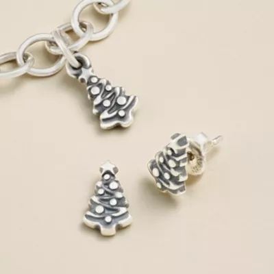 Petite Christmas Tree Studs in Sterling Silver - Image 4