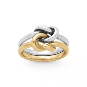 Original Lovers' Knot Ring in Sterling Silver and 14K Yellow Gold