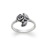 Small Rose Ring in Sterling Silver