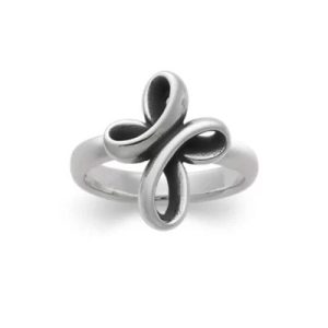 Eternal Ribbon Cross Ring in Sterling Silver
