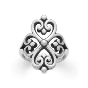 Adorned Hearts Ring in Sterling Silver