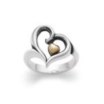 Joy of My Heart Ring in Sterling Silver and 14K Yellow Gold