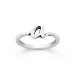 Script Initial Ring in Sterling Silver or 14K Yellow Gold