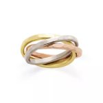 Entwined Trio Combo Ring in 14K Yellow, White and Rose Gold