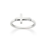Horizon Cross Ring in Sterling Silver or 14K Yellow Gold