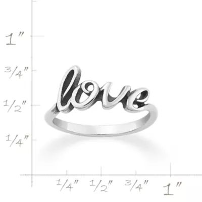 "Love" Script Ring in Sterling Silver - Image 3