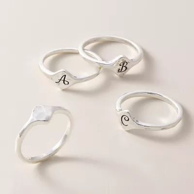 Petite Signet Initial Ring in Sterling Silver - Image 2