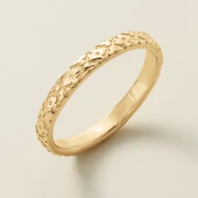 Floral Garland Band in 14K Yellow Gold - Image 2