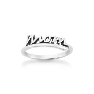 "Mom" Script Ring in Sterling Silver