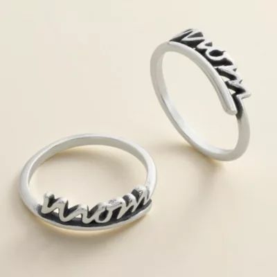 "Mom" Script Ring in Sterling Silver - Image 2