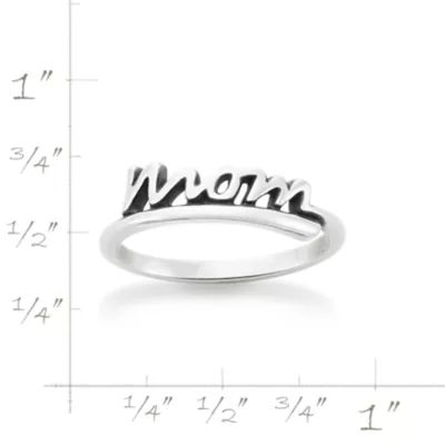 "Mom" Script Ring in Sterling Silver - Image 3